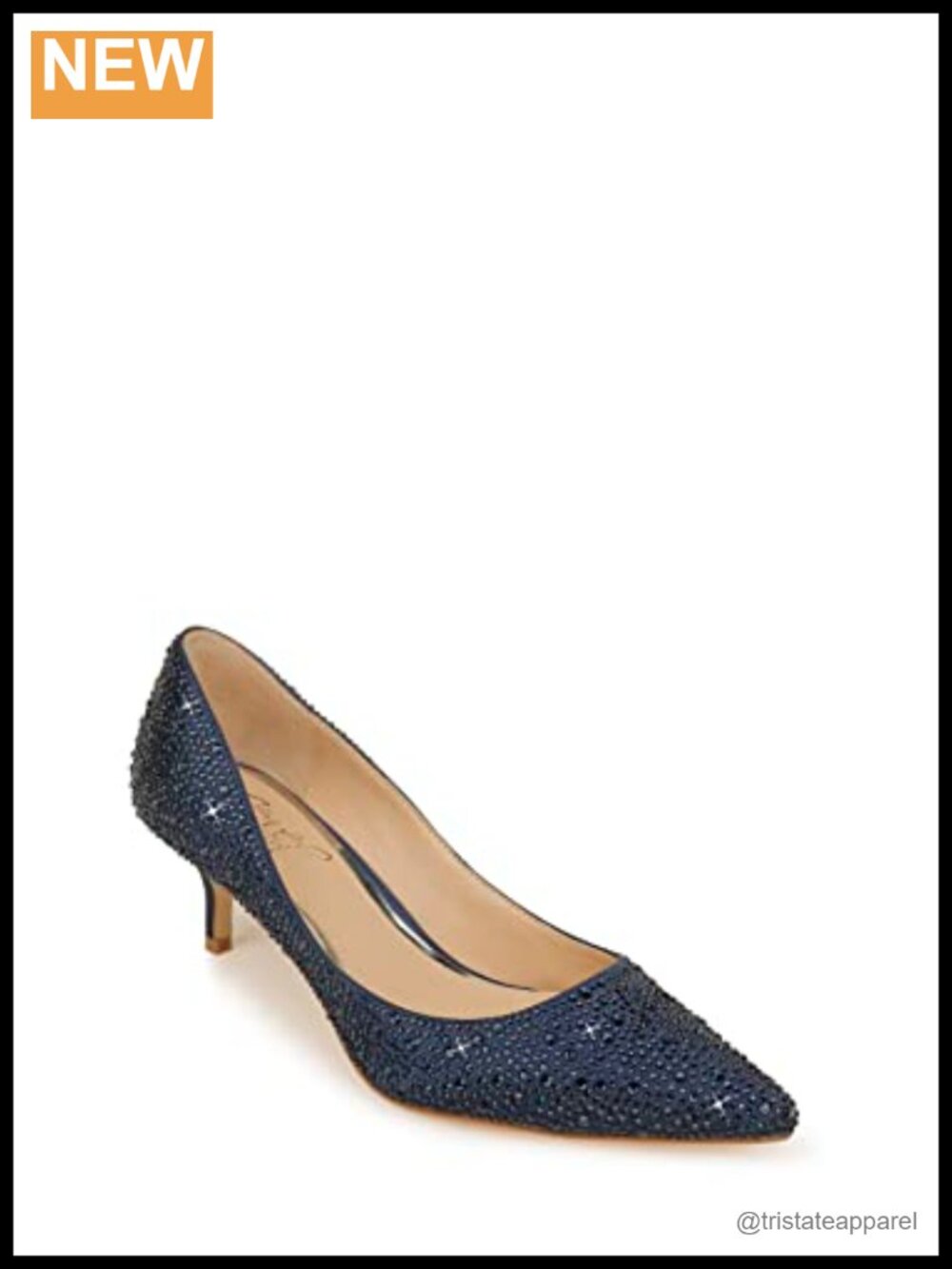 Crystal Embellished Kitten Heel Pump Satin Formal Party Shoe
